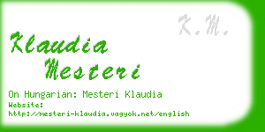 klaudia mesteri business card